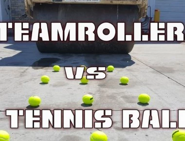 Τι θα συμβεί σε ένα μπαλάκι του γκολφ όταν το πατήσει ένας οδοστρωτήρας; - Θα εκπλαγείτε με το αποτέλεσμα (βίντεο)